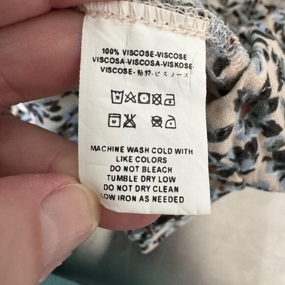 Jen's Pirate Booty Dress Womens Medium Smocked Puff Sleeve Boho Floral - Picture 7 of 9